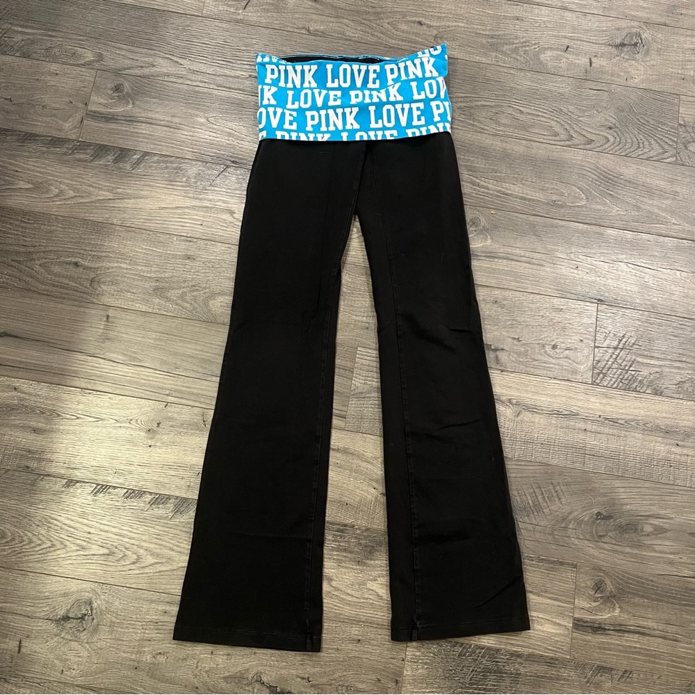 Y2K VTG Victorias Secret Pink Fold Over Leggings XS Blue